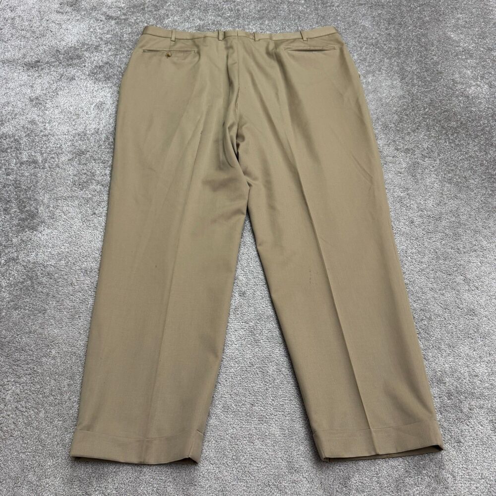 Vintage 90s Britches Nordstrom Worsted Wool Dress Pants Mens 44x28 Khaki Pleated
